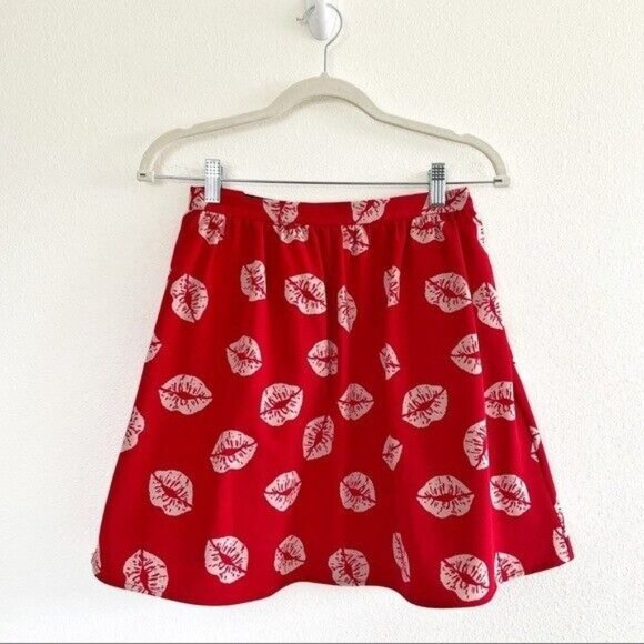 Sam Edelman X Revolve 90's Inspired Lips Novelty Print Full Mini Skirt Size 2 - Picture 4 of 14
